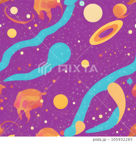 galaxy space draw random background, nebula...のイラスト素材 [105932265] - PIXTA