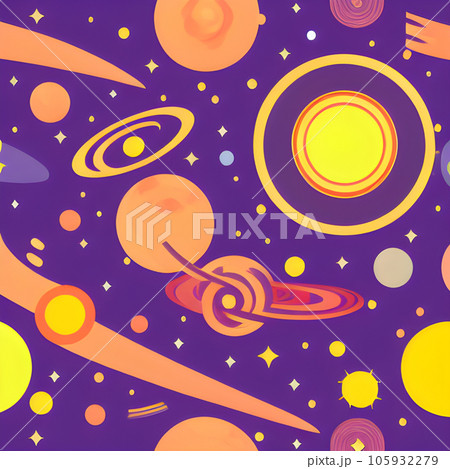 galaxy space draw random background, nebula...のイラスト素材 [105932279] - PIXTA