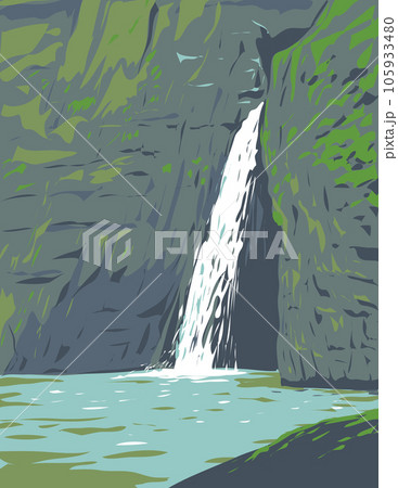 Pagsanjan Falls in Laguna Philippines WPA Art Deco Poster 105933480