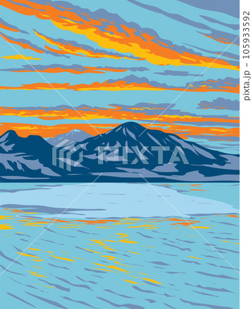 Bonneville Salt Flats in Tooele County Utah USA WPA Art Poster 105933592