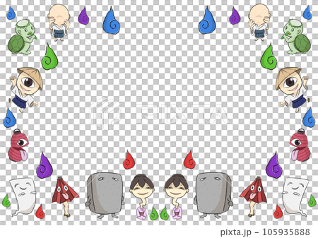 Japanese monster frame No background color 105935888