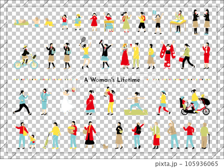 女性の一生　ライフステージ素材集 105936065