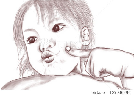 ほっぺを膨らませる子供 105936296