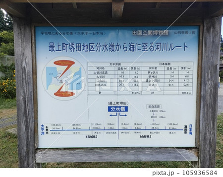 山形県最上郡最上町の分水嶺 山形県最上郡最上町の分水嶺 105936584