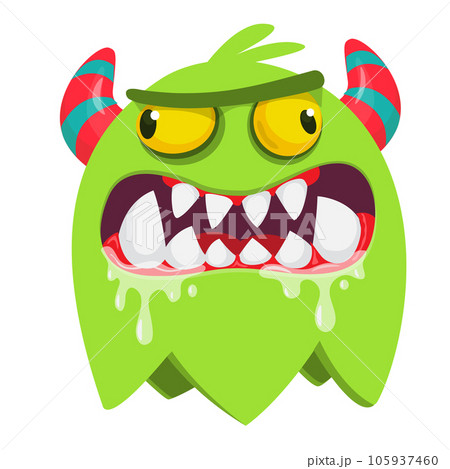 Funny cartoon monster character. Illustration of happy alien creature. Halloween design. Vector isolated 105937460