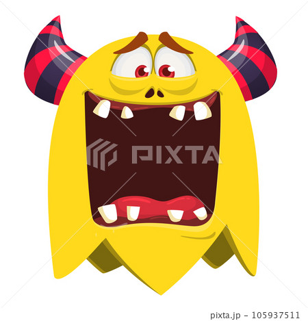 Funny cartoon monster character. Illustration of happy alien creature. Halloween design. Vector isolated Funny cartoon monster character. Illustration of happy alien creature. Halloween design. Vector isolated 105937511