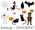 ハロウィンのキャラクターたち 105938037