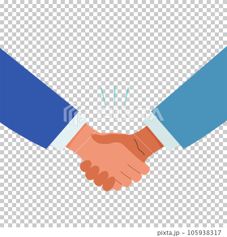 Illustration of a hand in a suit shaking hands Illustration of a hand in a suit shaking hands 105938317