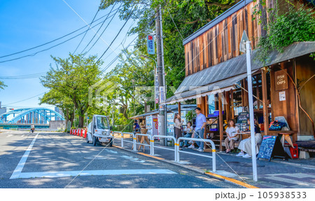 東京都大田区の都市風景　多摩川駅 105938533