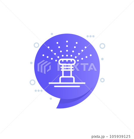 water sprinkler icon, irrigation line vector art water sprinkler icon, irrigation line vector art 105939125