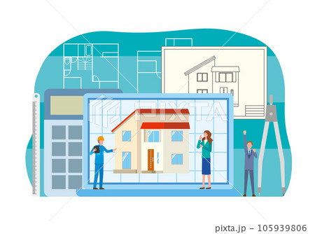 住宅設計のイメージイラスト 105939806