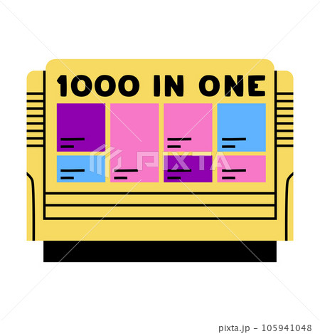 Game Cartridge as Bright Item from Nineties Vector Illustration 105941048