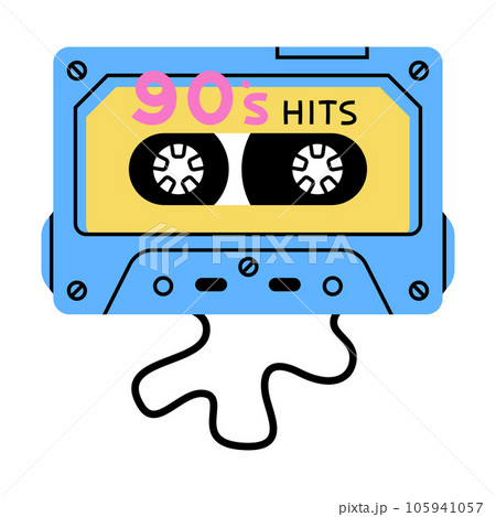 Cassette as Bright Item from Nineties Vector Illustration 105941057