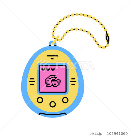 Tamagotchi as Bright Item from Nineties Vector - Stock