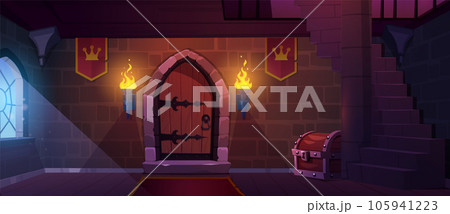 Medieval wooden castle door to prison background Medieval wooden castle door to prison background 105941223