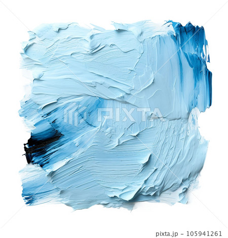 油絵の質感の抽象素材）厚塗りされた水色の絵の具。AI生成画像の