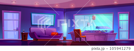 Music and sound record studio booth vector cartoon 105941279