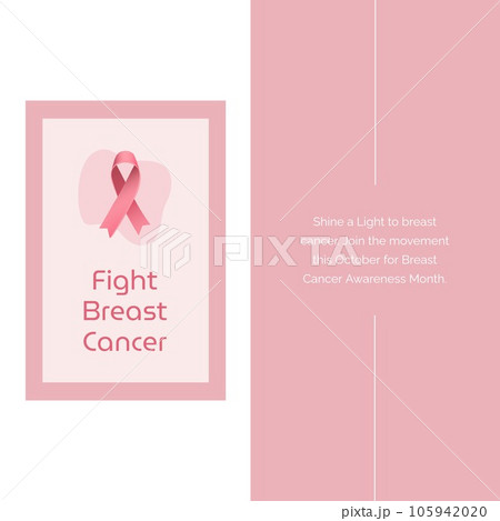 Fight breast cancer and breast cancer awareness month text with pink ribbon on cream and pink Fight breast cancer and breast cancer awareness month text with pink ribbon on cream and pink 105942020