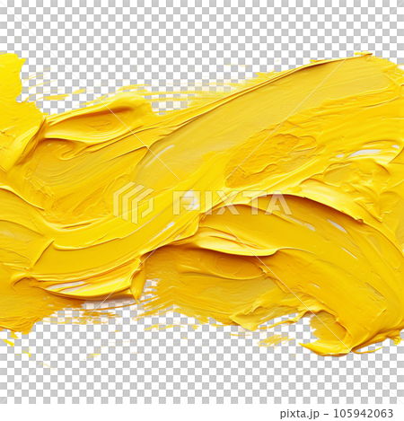 油絵の質感の抽象素材）厚塗りされた黄色の絵の具。AI生成画像の ..., 画像サイズ:450x469