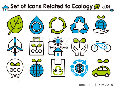エコロジーに関連したアイコンセット vol.01 105942210