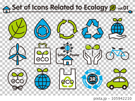 エコロジーに関連したアイコンセット vol.01 105942210