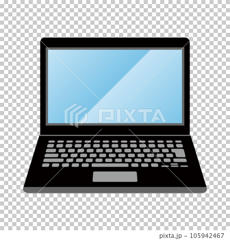 簡單的插圖_黑色筆記本電腦 105942467