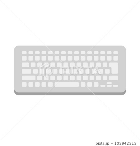 シンプルなイラスト_白いキーボード 105942515