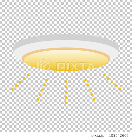 Simple illustration_white ceiling light, all lights 105942602