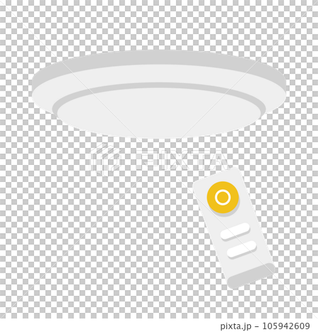 シンプルなイラスト_白いシーリングライト,消灯,リモコン,スイッチ シンプルなイラスト_白いシーリングライト,消灯,リモコン,スイッチ 105942609