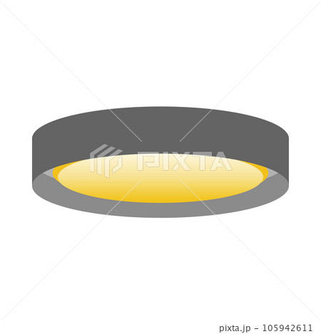 シンプルなイラスト_黒いシーリングライト,全灯 シンプルなイラスト_黒いシーリングライト,全灯 105942611