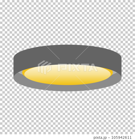 シンプルなイラスト_黒いシーリングライト,全灯 シンプルなイラスト_黒いシーリングライト,全灯 105942611