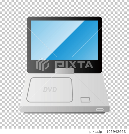 Simple illustration_DVD, player, portable, screen Simple illustration_DVD, player, portable, screen 105942668