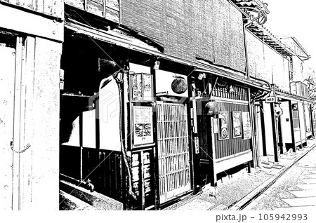 【京都の白黒】京町屋が並ぶ先斗町のディープな世界 【京都の白黒】京町屋が並ぶ先斗町のディープな世界 105942993