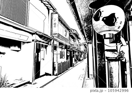 【京都の白黒】京町屋が並ぶ先斗町のディープな世界 【京都の白黒】京町屋が並ぶ先斗町のディープな世界 105942996