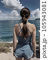 海を眺める女性 海を眺める女性 105943081