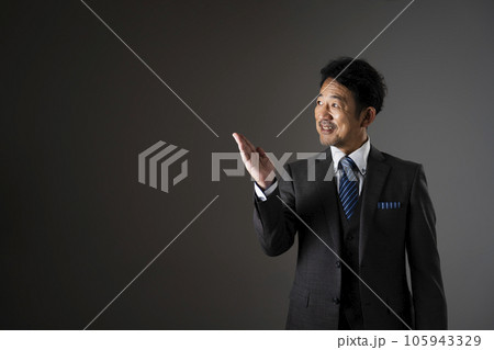 案内をするミドル男性　ビジネスイメージ 105943329