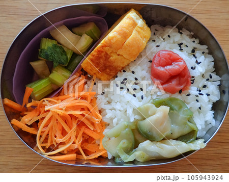 セロリの浅漬けと玉子焼きのお弁当 105943924