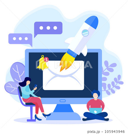 Illustration vector graphic cartoon character of email services 105943946
