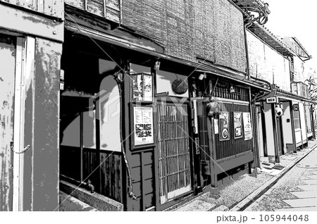 【マンガカット風京都】京町屋が並ぶ先斗町のディープな世界 105944048