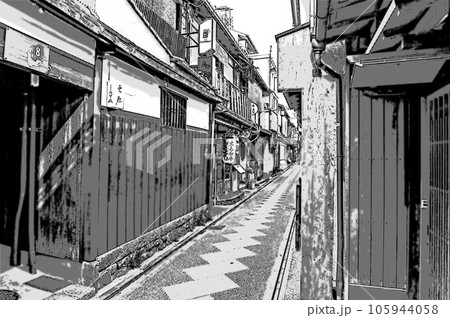 【マンガカット風京都】京町屋が並ぶ先斗町のディープな世界 【マンガカット風京都】京町屋が並ぶ先斗町のディープな世界 105944058