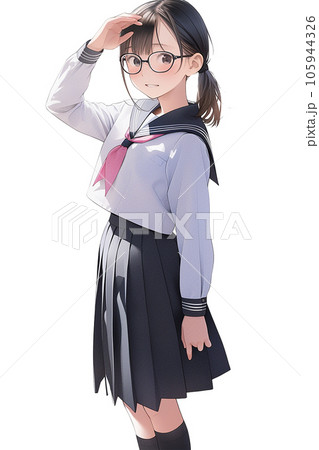 笑顔の女子学生、smiling female student(AI) 105944326
