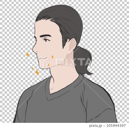 皮膚光滑的男人（後背黑髮） 105944397
