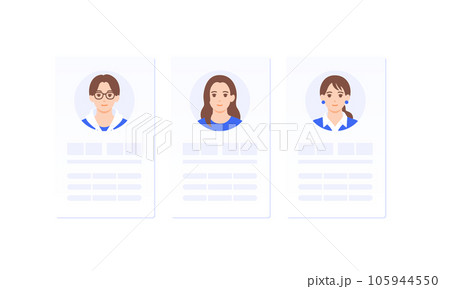 個人情報のデータ。顧客情報のベクターイラスト素材。 個人情報のデータ。顧客情報のベクターイラスト素材。 105944550