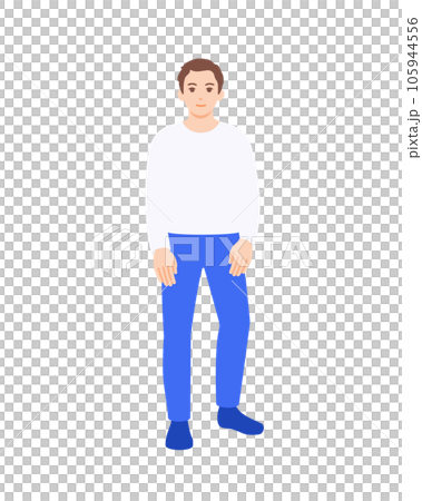 A man standing facing forward. Simple - Stock Illustration [105944556] -  PIXTA