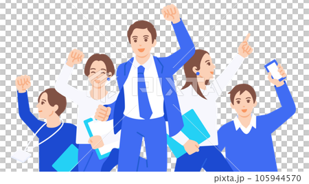 エネルギッシュなビジネスパーソン。働く男性と女性のベクターイラスト素材。 105944570