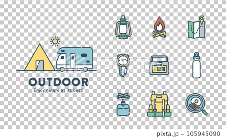 Camp icon set Camp icon set 105945090