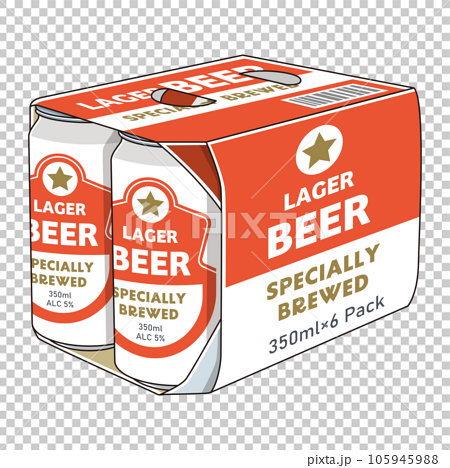 6缶パックの缶ビール 105945988