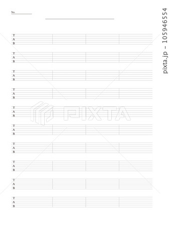 ギター用TAB譜 10段 A4プリント用 のイラスト素材 [105946554] - PIXTA