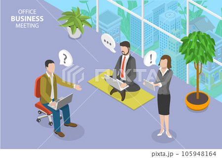 3D Isometric Flat Vector Conceptual Illustration of Office Business Meeting 3D Isometric Flat Vector Conceptual Illustration of Office Business Meeting 105948164