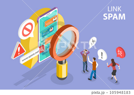 3D Isometric Flat Vector Conceptual Illustration of Link Spam 105948183
